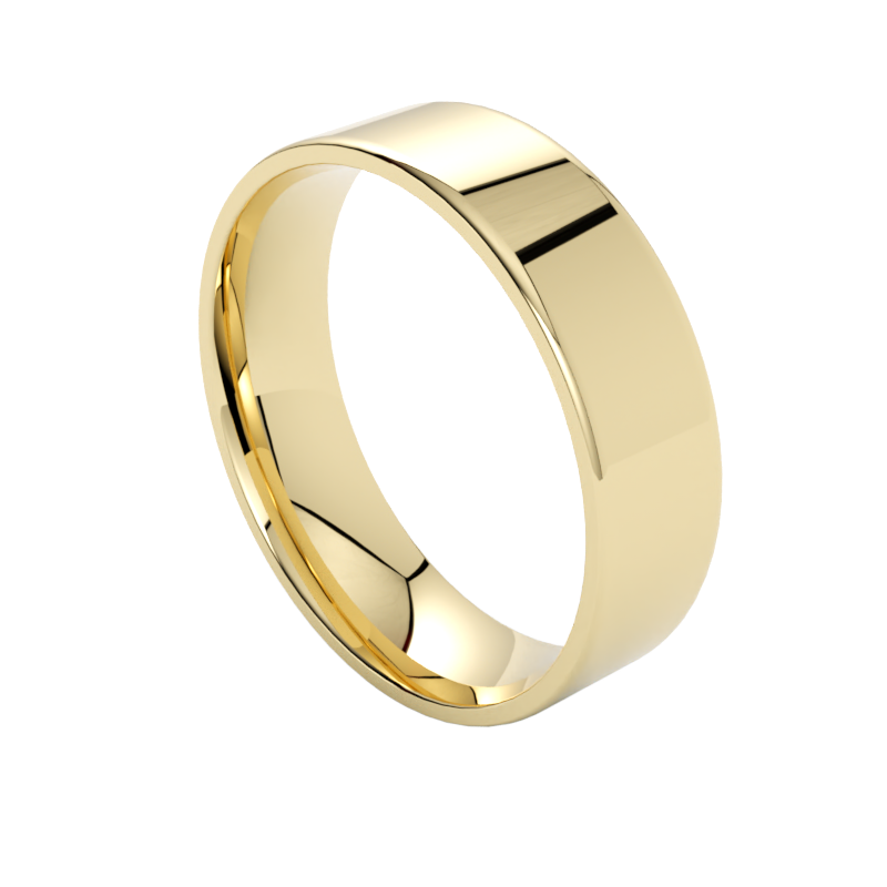 ponadczasowa płaska obrączka ślubna złoto żółte